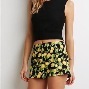 High waisted lemon shorts